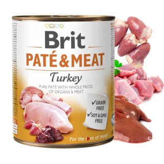 BRIT PATE&MEAT TURKEY 800g indyk z serduszkami i wątróbką