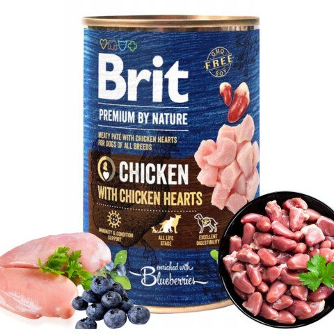 BRIT PREMIUM BY NATURE 12x400G CHICKEN&HEARTS