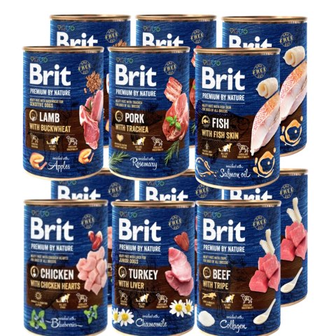 BRIT Premium by nature 12X400 MIX SMAKÓW Mega zestaw karmy