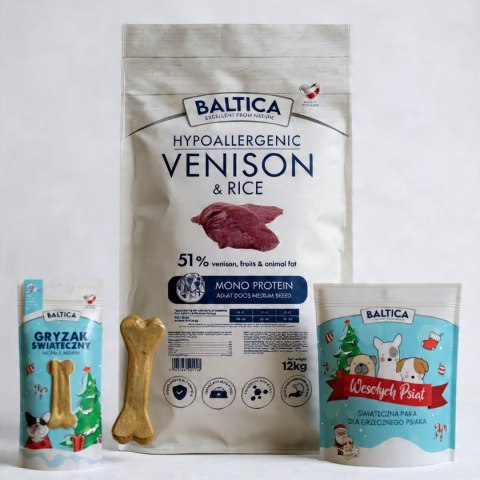 Baltica Adult Venison&Rice M 12kg Dziczyzna Karma ŚREDNIE CHRUPKI