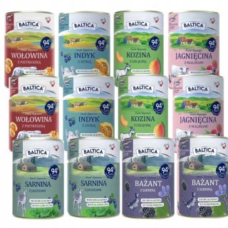 Baltica puszki dla psa mix smaków 12x400 zestaw jagnięcina kozina