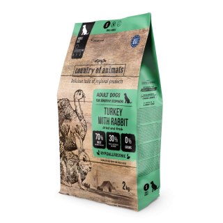 Country of Animals Dog Dry Food Turkey with Rabbit 2kg
