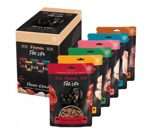 FITMIN dog&cat liofilizowane przysmaki multipack (6x30g)