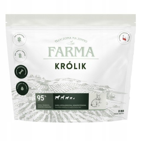 Farma KRÓLIK 12kg hipoalergiczna dla psa tłoczona na zimno