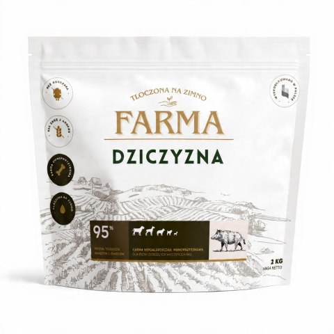 Farma Karma dla psa Dziczyzną Hipoalergiczna 2kg - Tłoczona na Zimno
