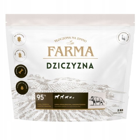Farma Karma dla psa Dziczyzną Hipoalergiczna 2kg - Tłoczona na Zimno