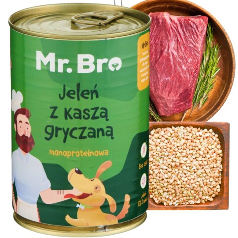 Mr. Bro Jeleń z Kaszą Gryczaną MONOBIAŁKOWA 400g karma dla psa
