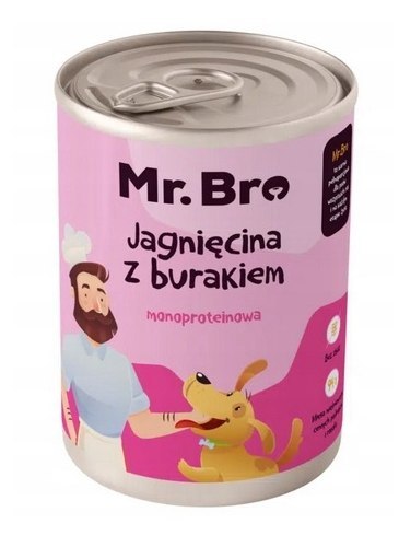 Mr. Bro Zestaw Monoproteinowych karm 6x800 Mix konina dorsz jagnięcina