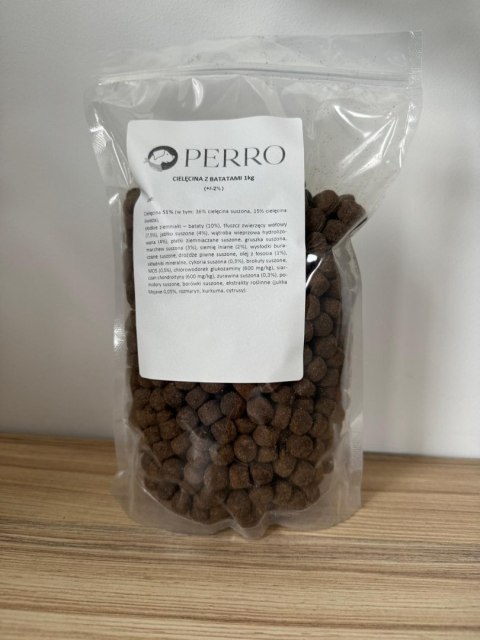 NA WAGĘ PERRO Bezzbożowa Cielęcina z Batatami Średnie Duże Rasy 1 kg dla
