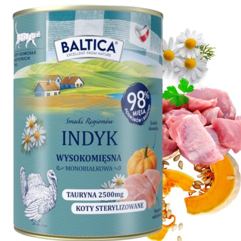 PAKIET BALTICA SMAKI REGIONÓW Kot dorosły Indyk 6X400g