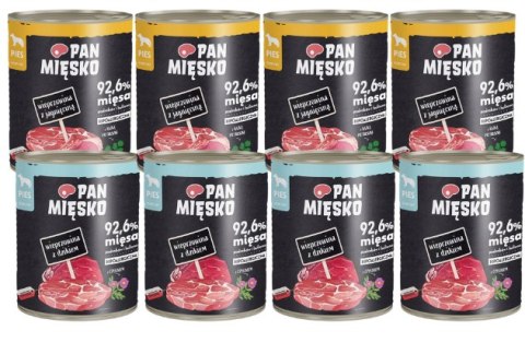 PAN MIĘSKO ZESTAW DLA PSA 8x800 MIX SMAKÓW WIEPRZOWINA