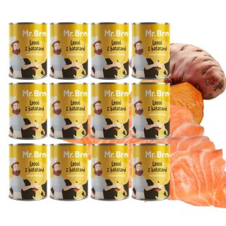 Pakiet Mr. Bro Łosoś z Batatami 12x800g - Monoproteinowa karma dla alergika