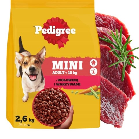 Pedigree Adult Małe Rasy Wołowina 2,6 kg Sucha Karma dla Psa
