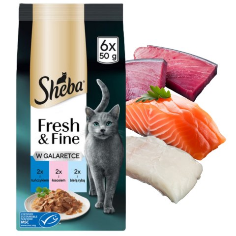 SHEBA fresh&fine w garaletce 6x50g