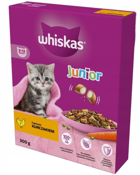 WHISKAS Junior z kurczakiem - sucha karma dla kota - 300 g
