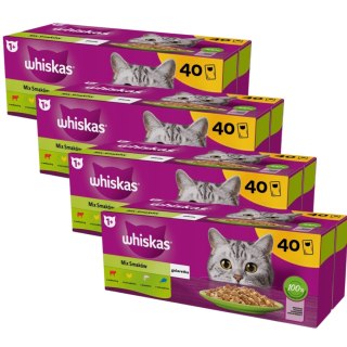 WHISKAS MIX SMAKÓW mokra karma dla kota mix smaków w galaretce saszetki 40x85 g 2 BOXY
