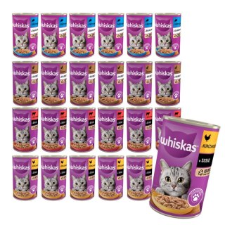 Whiskas Mix Smaków Mokra Karma Dla Kota Adult 24x400g Puszki Whiskas 9,6kg