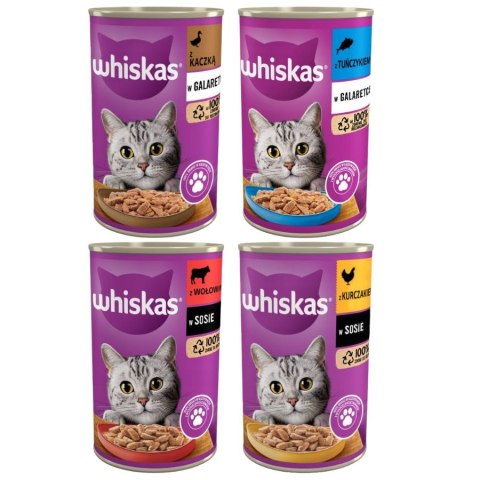 Whiskas Mix Smaków Mokra Karma Dla Kota Adult 24x400g Puszki Whiskas 9,6kg