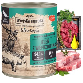Wiejska Zagroda Leśne smaki Pies Jeleń z wieprzowiną 800g puszka