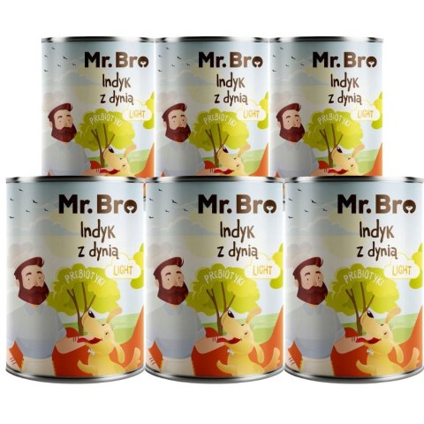 ZESTAW 6X400 Mr. Bro LIGHT Indyk z dynią Monoproteinowa