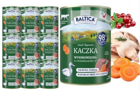 ZESTAW BALTICA SMAKI REGIONÓW Kot dorosły Kaczka 12X400g