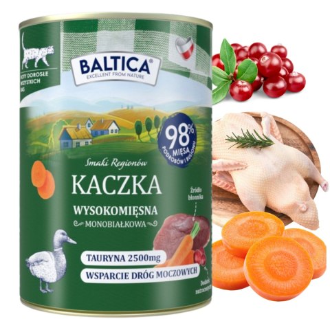 ZESTAW BALTICA SMAKI REGIONÓW Kot dorosły Kaczka 6X400g