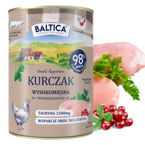 ZESTAW BALTICA SMAKI REGIONÓW Kot dorosły Kurczak 12X400g