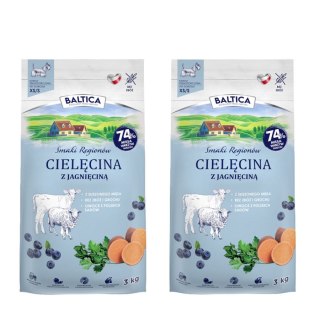 ZESTAW Baltica Cielęcina z jagnięciną XS/S 2X3kg ulubiona karma dla psa