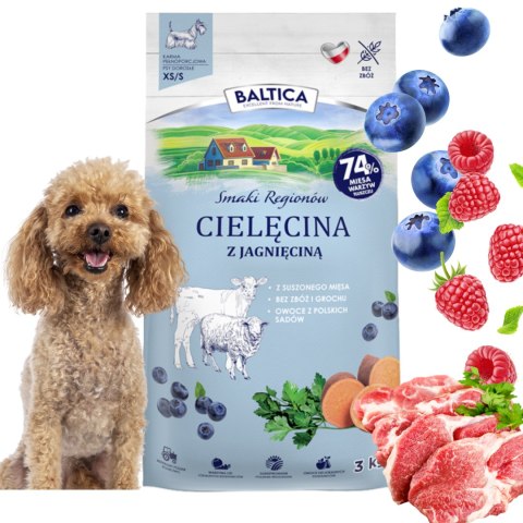 ZESTAW Baltica Cielęcina z jagnięciną XS/S 2X3kg ulubiona karma dla psa