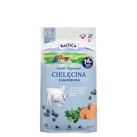ZESTAW Baltica Cielęcina z jagnięciną XS/S 2X3kg ulubiona karma dla psa