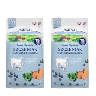 ZESTAW Baltica Szczeniak Jagnięcina z cielęciną S/XL 2X3kg puppy