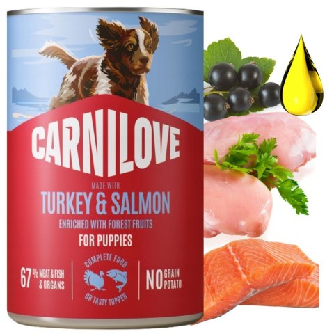 ZESTAW CARNILOVE mokra karma dla szczeniąt SALMON&TURKEY PUPPIES 12X400g