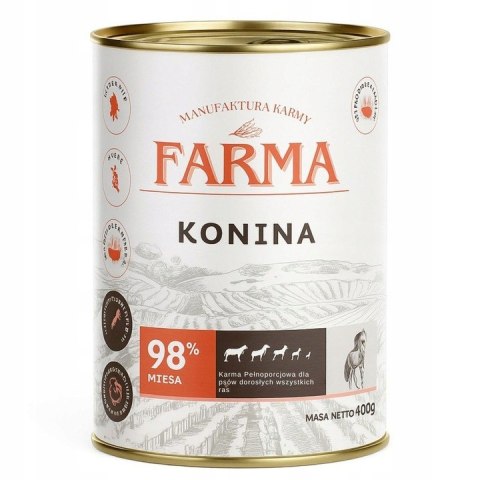 ZESTAW Farma Monobiałkowa karma mix 12X400 konina sarna jagnięcina
