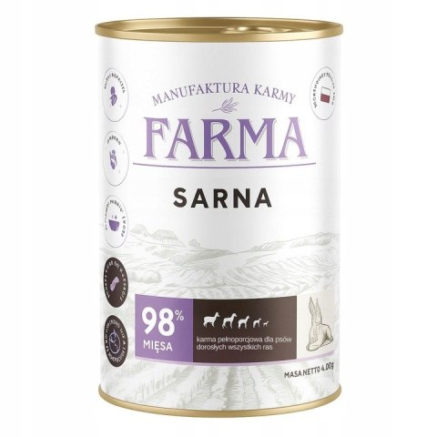 ZESTAW Farma Monobiałkowa karma mix 12X400 konina sarna jagnięcina