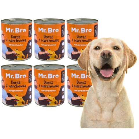 ZESTAW Mr. Bro Dorsz z marchewką 6X800g monoproteinowa