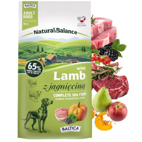 Zestaw Baltica Jagnięcina M/L 2X9kg karma dla psa sucha Natural Balance