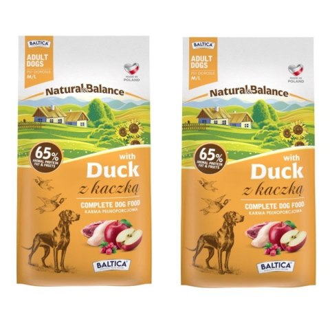 Zestaw Baltica Kaczka M/L 9kg karma dla psa sucha Natural Balance