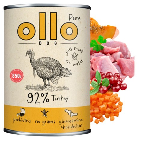 Zestaw Ollo Pure TURKEY Indyk MONOBIAŁKOWY 6x850g