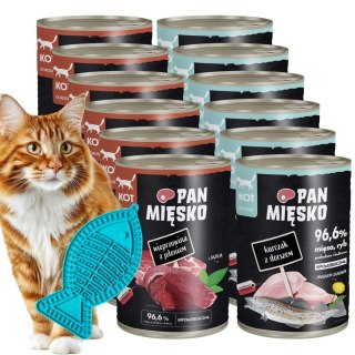 Zestaw Pan Mięsko dla kota 12x400 mokra karma MIX SMAKÓW gratis