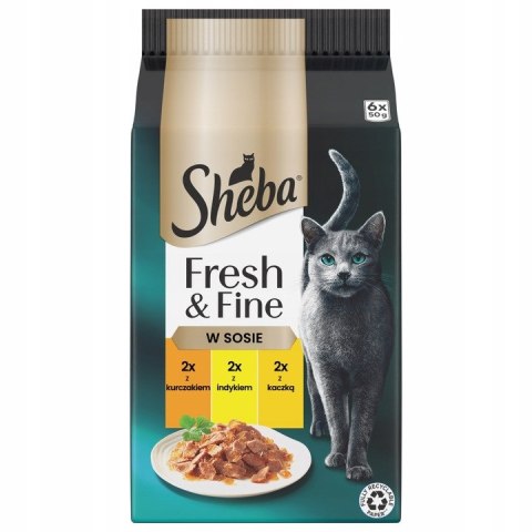 Zestaw Sheba mini Fresh & Fine Saszetki 72x50g KURCZAK INDYK KACZKA