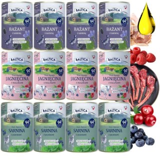 BALTICA JAGNIĘCINA BAŻANT SARNINA 12X400 MIX SMAKÓW WYSOKA JAKOŚĆ