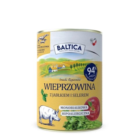 BALTICA MOKRA KARMA ZESTAW 12X400 WIEPRZOWINA Z JABŁKIEM PYSZNA