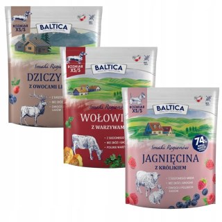 BALTICA PAKIET PRÓBNY 3X1KG WOŁOWINA JAGNIĘCINA Z KRÓLIKIEM DZICZYZNA