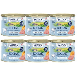 BALTICA Smaki Regionów Karma mokra Kociak Cielęcina z indykiem 6x185g