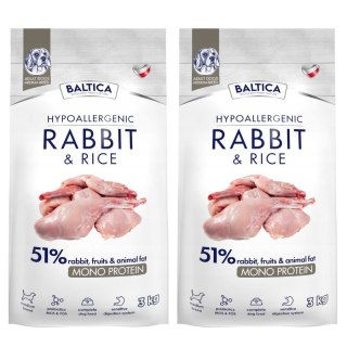 Baltica Adult Rabbit&Rice M 2X3kg zestaw dla alergika KRÓLIK