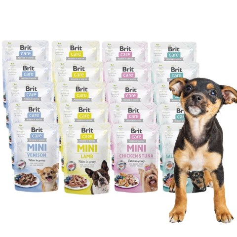 Brit Care Mini Pouch 24x85 Zestaw Zestaw mokra karma dla małych ras XS