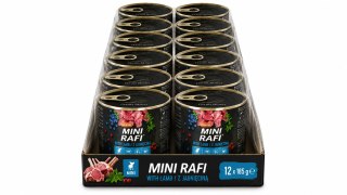 DOLINA NOTECI MINI RAFI Mokra karma dla psa puszka z jagnięciną 12x185g