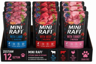 Dolina Noteci RAFI MINI Mix Smaków 12x150g ZESTAW DLA MAŁYCH RAS