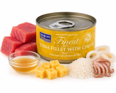 Fish4Cats Finest Filety Tuńczyk z Serem 70g Mokra Karma dla Kota Premium 70g