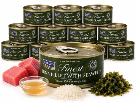 Fish4Cats Finest TUNA FILLET WITH SEAWEED filet z Tuńczyka z Algami 10x70g